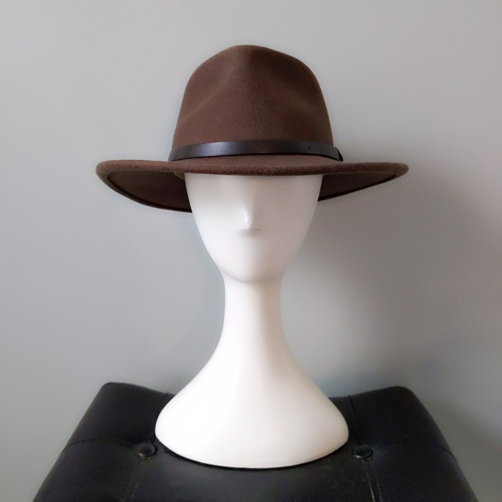 Scala Classico Brown Wool Felt Crushable Fedora M